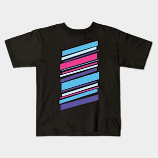 Rising Diagonals: blue, purple and pink Kids T-Shirt